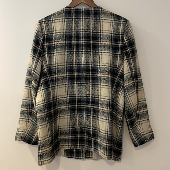 EXECUTIVE Collection Plaid Tan Black Grey Blazer - Picture 10 of 10